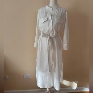 VERONICA BEARD White Cotton Shirt Dress